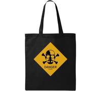 Danger Toxic Sign Sac fourre-tout en coton écologique Noir, Noir , Taille unique