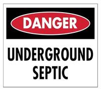 Danger Underground Septic Tank Sign Rustic Metal Decor 12x8 Inch