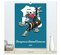 Dangerous Animal Samurai (High Quality Premium Wall Calendar 2026 DIN A2 portrait),CALVENDO 12 Month Wall Calendar: Experience the wild fusion of ... fascinating images of dangerous creatures.