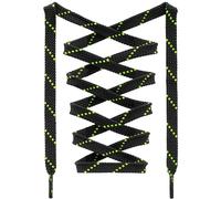 DANHUA Lacets plats épais pour baskets : 2 paires de lacets athlétiques à point sergé, 23 Blackfluorescent Green, 55.12"Inch (140CM)