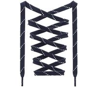 DANHUA Lacets plats et épais pour chaussures de sport : 2 paires de lacets à pointe sergée, 10 bleu marine blanc, 39.37"Inch (100CM)