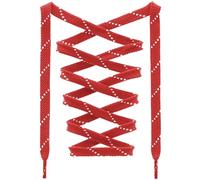 DANHUA Lacets plats et épais pour chaussures de sport : 2 paires de lacets à pointe sergée, 18 Rouge Blanc, 55.12"Inch (140CM)