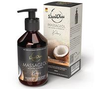DaniChou® Huile de massage Coco, 250ml avec huile de jojoba & huile d'amande, 100% cosmétique naturelle & huiles essentielles, Vegan, Huile de massage détente avec une brise exotique & tropicale