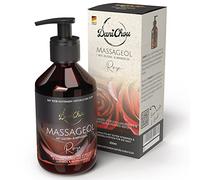 DaniChou® Huile de massage Rose, 250ml avec huile de jojoba & huile amande douce, 100% cosmétique naturelle, végétalienne, pour une sensation luxueuse & revitalisante | Sans colorants ni conservateurs