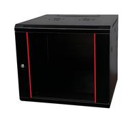 Danicom Baseline Baie Informatique 19 Pouces 12 U avec Port en Verre 600x600x635mm (LxPxH) - Noir - Charge admissible 50 kg - Montage Mural - Armoire Serveur - Boîtier Mural - Rack Serveur - Boîtier