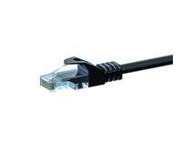 Danicom Câble Cat5e UTP CCA noir - 15m, POE, Ethernet, LAN, câble de raccordement, câble de données, RJ45 - pour armoire de serveur, commutateurs, routeurs, modems !