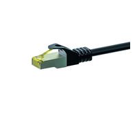 Danicom Câble CAT7 SFTP/PIMF Noir - 3m, POE, Ethernet, LAN, câble de raccordement, câble de données, RJ45 - pour armoire de serveur, commutateurs, routeurs, modems !