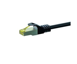 Danicom Câble CAT7 SFTP/PIMF Noir - 3m, POE, Ethernet, LAN, câble de raccordement, câble de données, RJ45 - pour armoire de serveur, commutateurs, routeurs, modems !