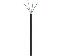 Danicom Rouleau câble flexible extérieur noir CAT6 U/UTP CCA - 305m, POE, Ethernet, LAN, câble de raccordement, câble de données, RJ45 - pour armoire de serveur, commutateurs, routeurs, modems !