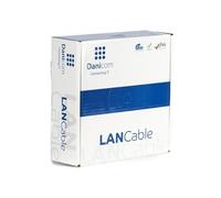 Danicom Rouleau câble rigide gris Cat6 U/UTP CCA - 100m, POE, Ethernet, LAN, câble de raccordement, câble de données, RJ45 - pour armoire de serveur, commutateurs, routeurs, modems !