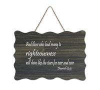 Daniel 12:3 And Those Who Lead Many to Righteousness Will Shine Like The Stars Forever And Ever Panneau en bois rustique à suspendre Décoration murale pour bureau 15,2 x 25,4 cm
