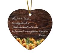 Daniel 4:3 How Great Are His Signs Mighty His Wonders Kingdom Eternal Dominion Endures from Gener Heart Citations Décoration de Noël en céramique pour sapin de Noël, souvenir de vacances, cadeaux de