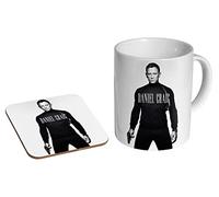 Daniel Craig BW Tasse à café en céramique + sous-verre Coffret cadeau