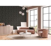 Livingwalls papier peint intissé à effet métallique en noir, marron, doré, métallisé, papier peint de design contemporain 10,05 x 0,53 m Made in Germany - 361334