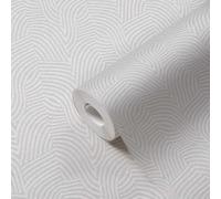 Livingwalls papier peint intissé à effet métallique en blanc, crème, métallisé - papier peint de design contemporain 10,05 x 0,53 m Made in Germany - 781534