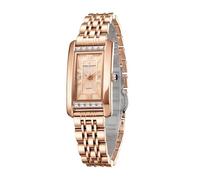 Daniel Hechter Paris Solferino Collection Montre analogique élégante pour femme avec cadran rectangulaire, accents romains et bracelet en acier inoxydable, rose gold, Luxe et modernité