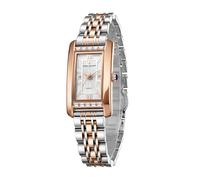 Daniel Hechter Paris Solferino Collection Montre analogique élégante pour femme avec cadran rectangulaire accents romains et bracelet en acier inoxydable, Multicolore, Luxe classique