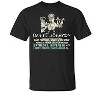 Daniel Johnston at The Herbst Theater T-T-Shirts à Manches Courtes Men Black Vintage Black Cotton Tee(Medium)