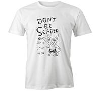 Daniel Johnston Don't Be Scared T-Shirt Graphic Printed Top Tee for Men White M