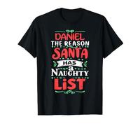 Daniel Père Noël Inscription drôle Daniel Nom T-Shirt Graphique avec Valeur, Homme, Noir, XL