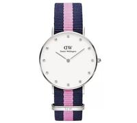 Daniel Wellington Classe Winchester Bleu Rose Bracelet Tissu 36mm Montre Femmes