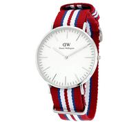 Daniel Wellington Classic Exeter Bleu Rouge Blanc Bracelet Tissu Montre Hommes