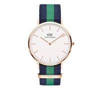 Daniel Wellington Classic Notthingham Vert Bleu Tissu Sangle Homme Montre 0108DW