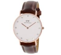 Daniel Wellington Classic Saint Mawes Slim or Rose Ton Marron Sangle Femme Watch