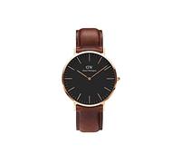 Daniel Wellington Classic St Mawes, Montre Marron/Or Rose, 40mm, Cuir, pour Hommes