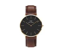 Daniel Wellington Classic Watch Rose Gold Leather, Doré/Noir, 40mm, Moderne