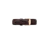 Daniel Wellington Classic York, Montre Marron/Or Rose Bracelet, 18mm, Cuir, pour Femmes et Hommes