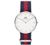 Daniel Wellington Classique Oxford Bleu Rouge Tissu Sangle Montre Femmes 0601DW