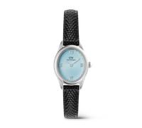 Daniel Wellington DW Montre 22x25.5mm Ophelia Mini Black Lizard Ice Blue Guilloché Silver