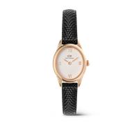 Daniel Wellington DW Montre 22x25.5mm Ophelia Mini Black Lizard White Guilloché Rose Gold
