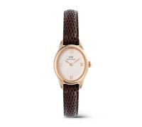Daniel Wellington DW Montre 22x25.5mm Ophelia Mini Dark Brown Lizard White Guilloché Rose Gold