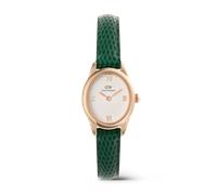 Daniel Wellington DW Montre 22x25.5mm Ophelia Mini Green Lizard White Guilloché Rose Gold
