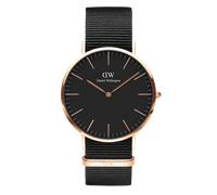 Daniel Wellington Classic Cornwall, Montre Noir/Or Rose, 40mm, NATO, pour Hommes