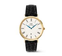 Daniel Wellington DW Montre 40mm Classic Roman Numerals Date Black Croc Belly Gold