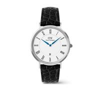 Daniel Wellington DW Montre 40mm Classic Roman Numerals Date Black Croc Belly Silver