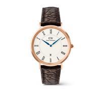 Daniel Wellington DW Montre 40mm Classic Roman Numerals Date Dark Brown Croc Belly Rose Gold