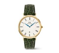 Daniel Wellington DW Montre 40mm Classic Roman Numerals Date Dark Green Croc Belly Gold