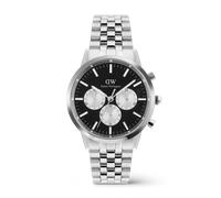 Daniel Wellington DW Montre 42mm Iconic Chronograph Arch 5-Link Onyx Panda Silver