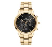 Daniel Wellington DW Montre 42mm Iconic Chronograph Link Onyx G Gold