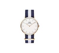 Daniel Wellington Classic Glasgow, Montre Bleu-Blanc/Or Rose, 40mm, NATO, pour Hommes
