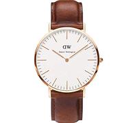 Daniel Wellington Montre à quartz pour homme avec cadran noir, affichage analogique à quartz (taille unique, blanc)