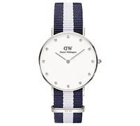 Daniel Wellington Montre Femme Quartz- Affichage Analogique Bracelet Nylon Multicolore et Cadran Blanc DW00100082
