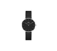 Daniel Wellington Petite Ashfield, Montre Noir/Argent, Mesh, pour Femmes