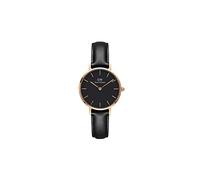 Daniel Wellington Petite Sheffield, Montre Noir/Or Rose, 28 mm, Cuir, pour Femmes