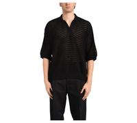 Daniele Alessandrini - Polo à col en V - Homme - Tops - Noir - Taille: 2XL