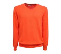 Daniele Alessandrini - Pull en Coton Gris à Col en V - Homme - Pulls - Rouge - Taille: XL